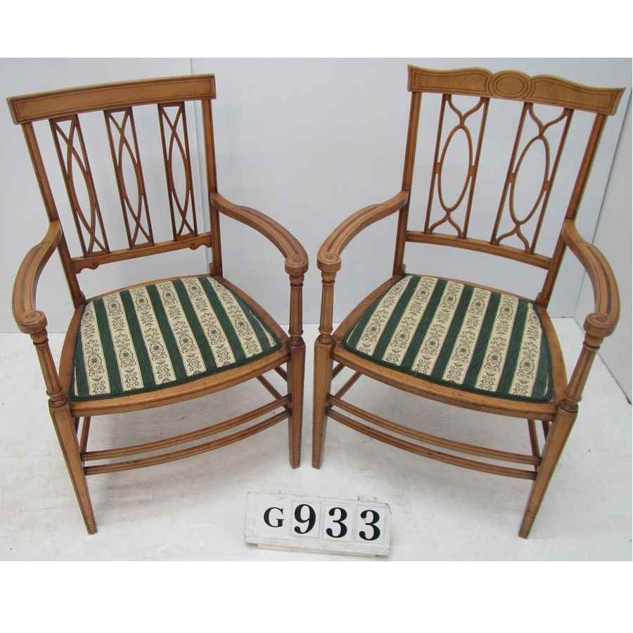 AG933  Pair of carver chairs: His and Hers.