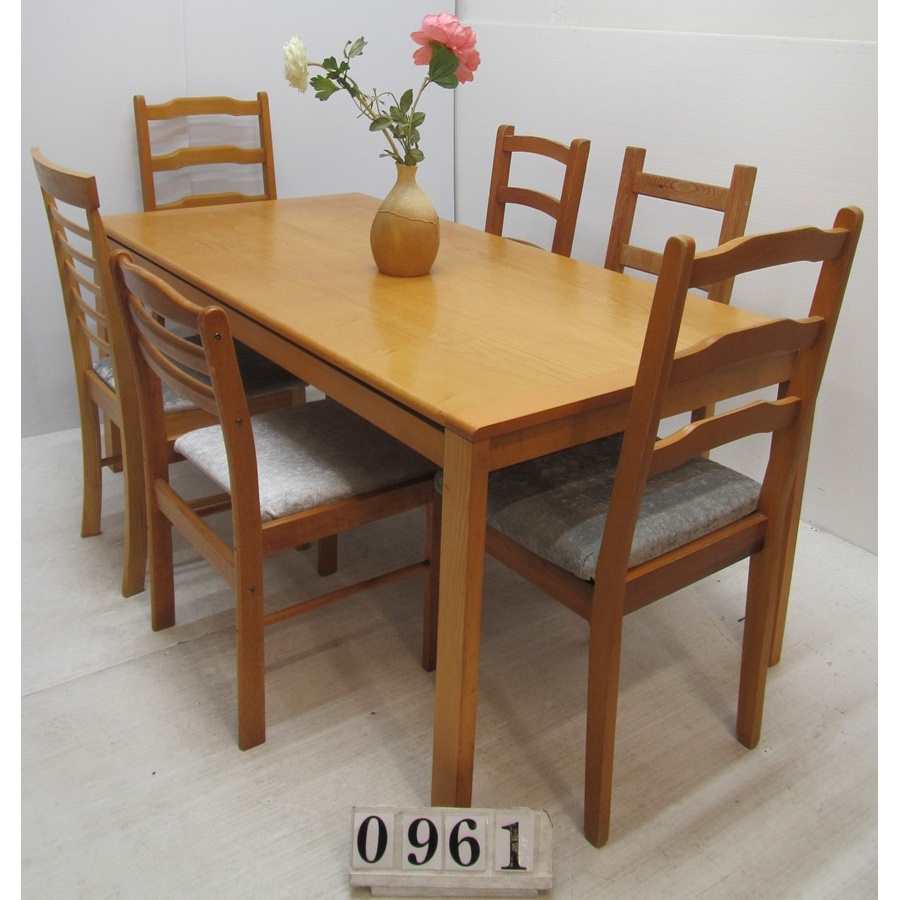 Budget table and 6 mix & match chairs.