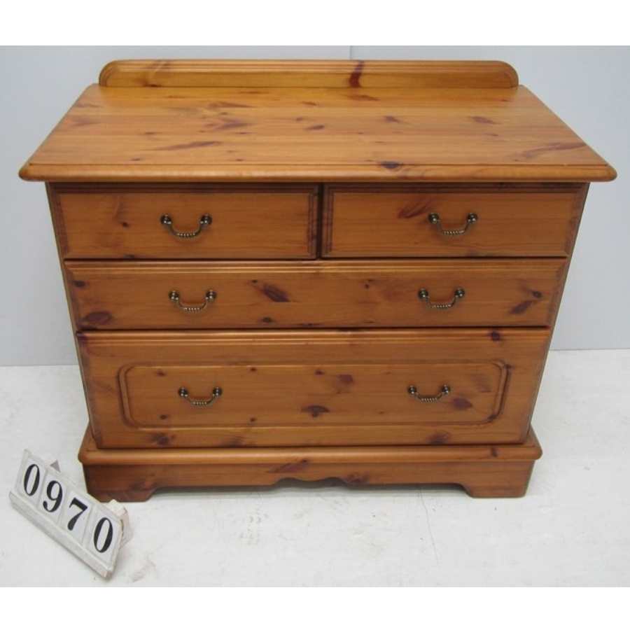 AO970  Solid pine chest of drawers.