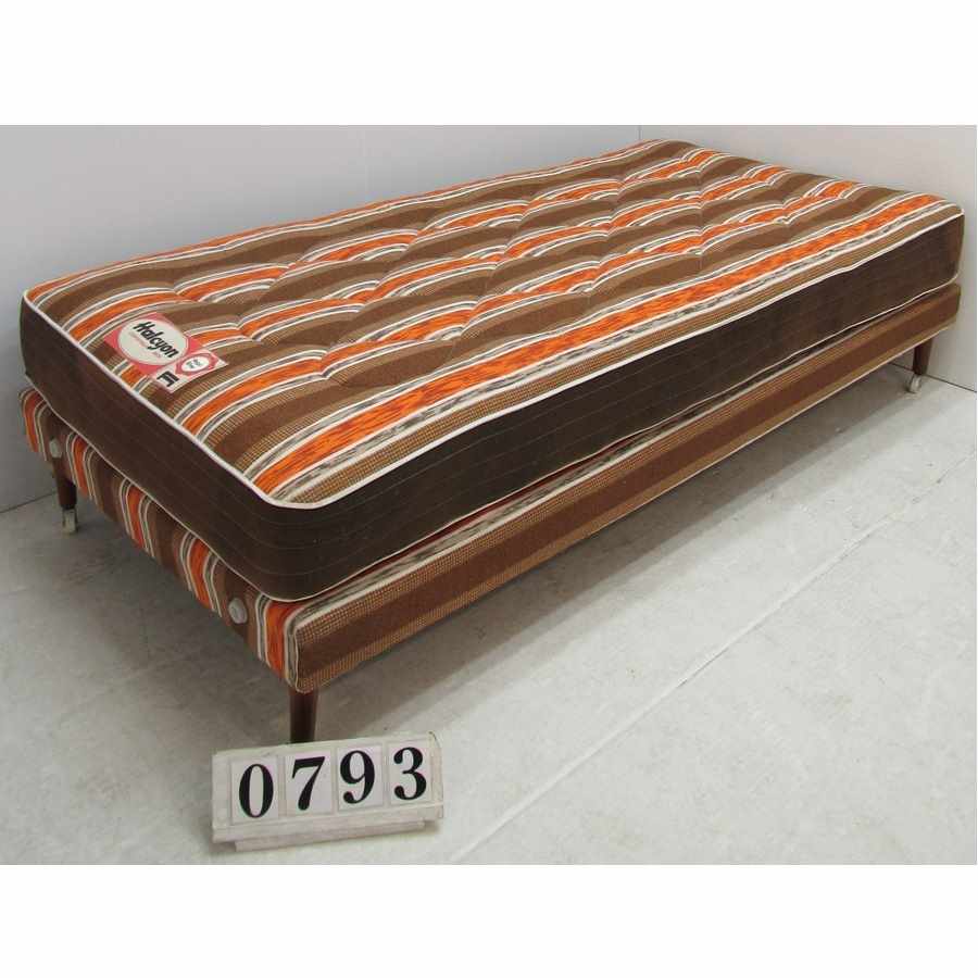 Retro single 3ft bed and mattress.