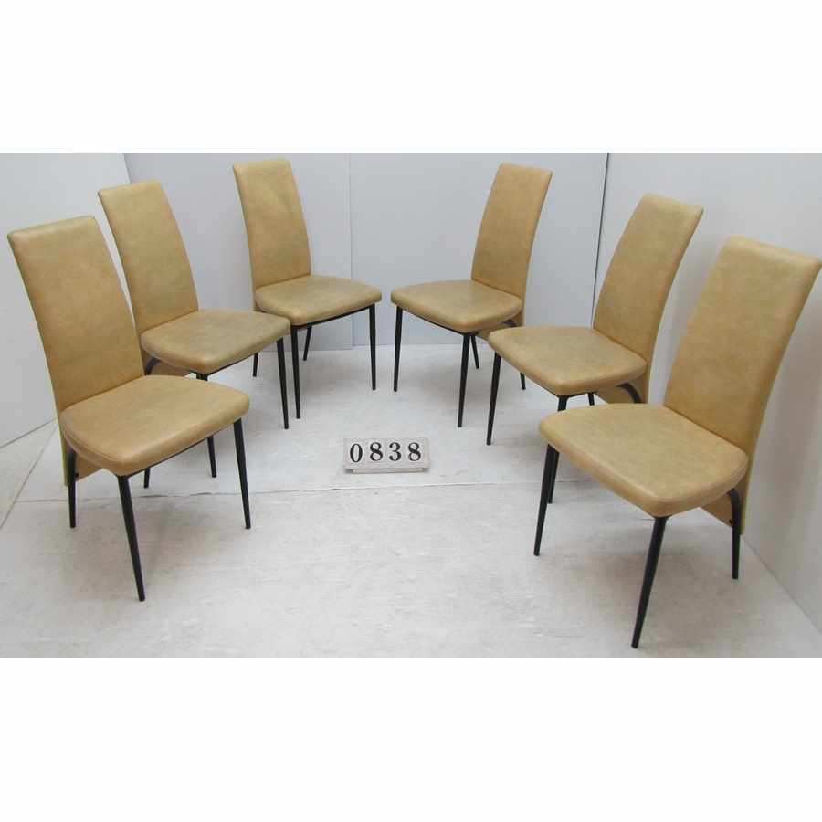 A0838  Set of six chairs.