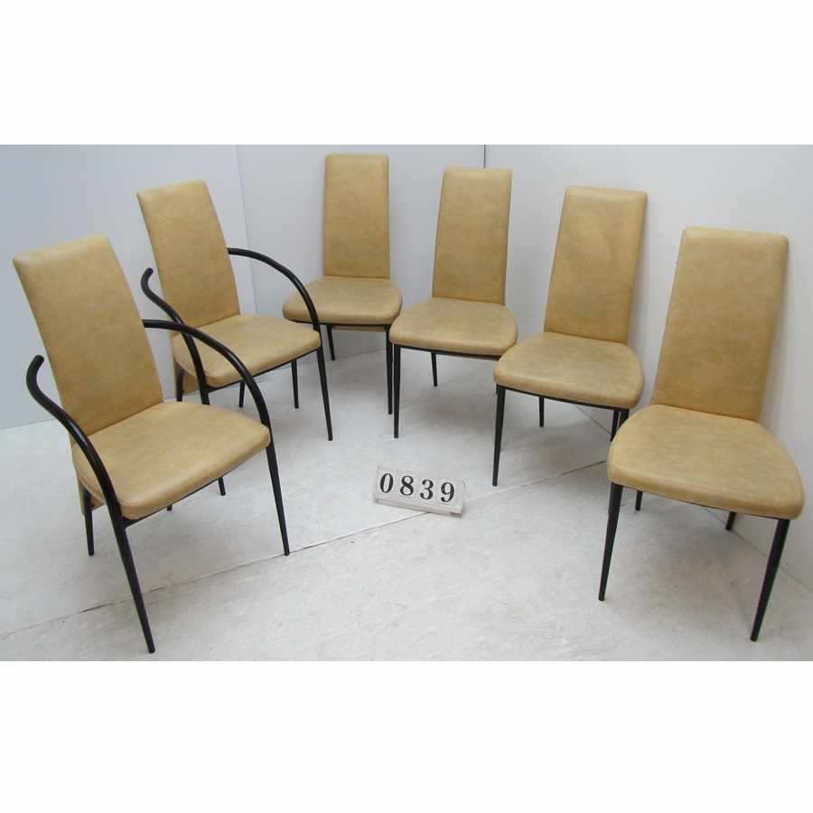 A0839  Set of six chairs.