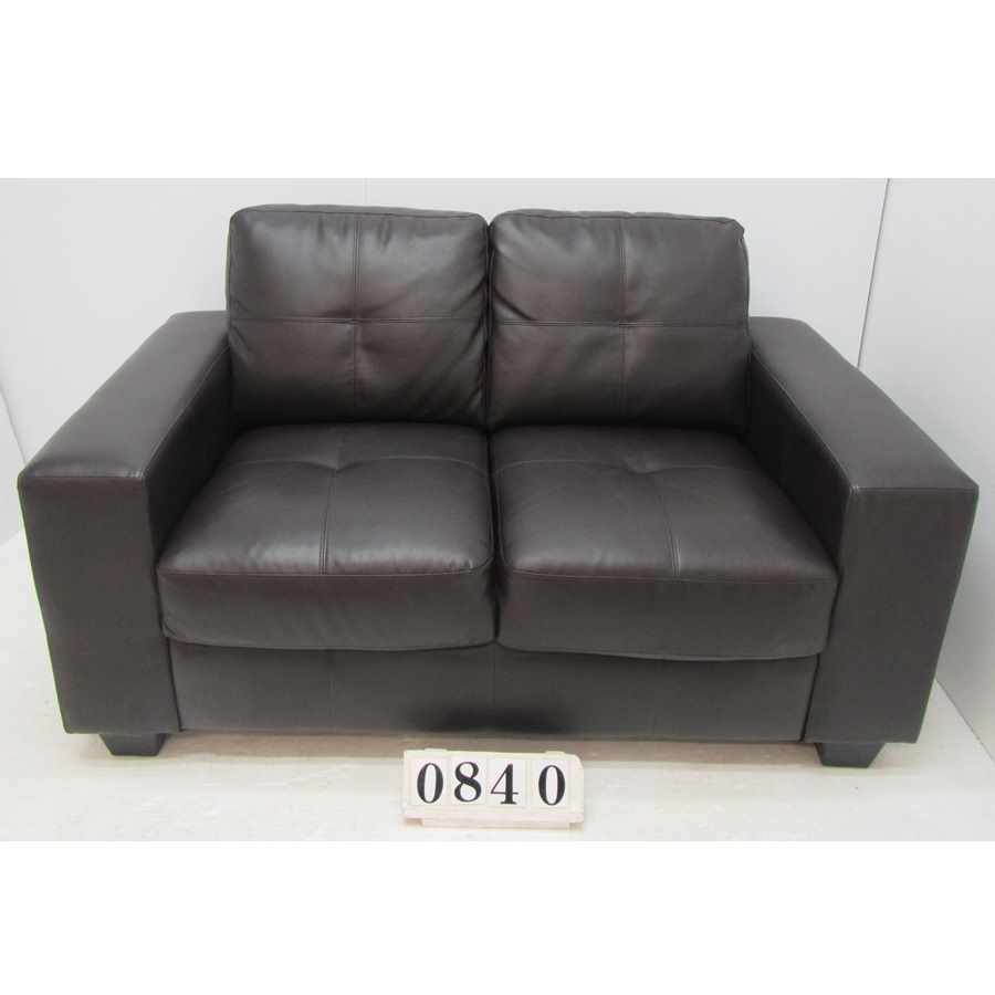 A0840  Brown PU two seater.