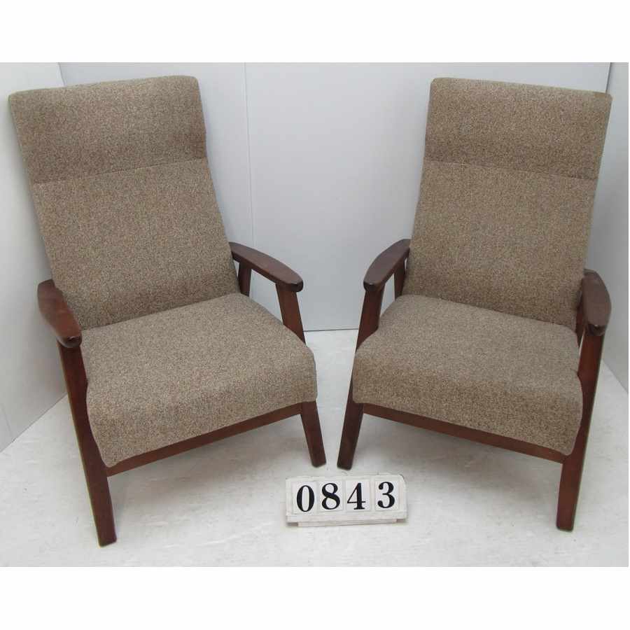 A0843  Pair of retro armchairs.