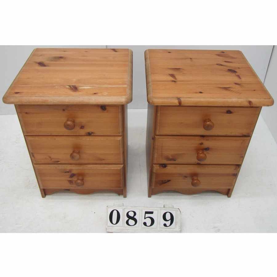 A0859  Pair of bedside lockers.