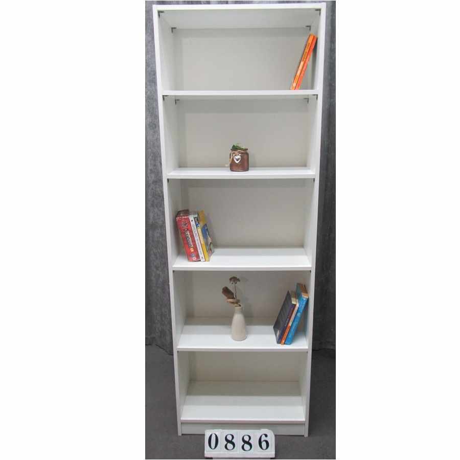 A0886  White bookcase.