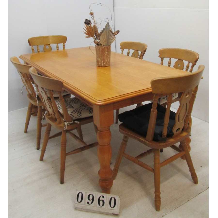 Large table and 6 chairs.