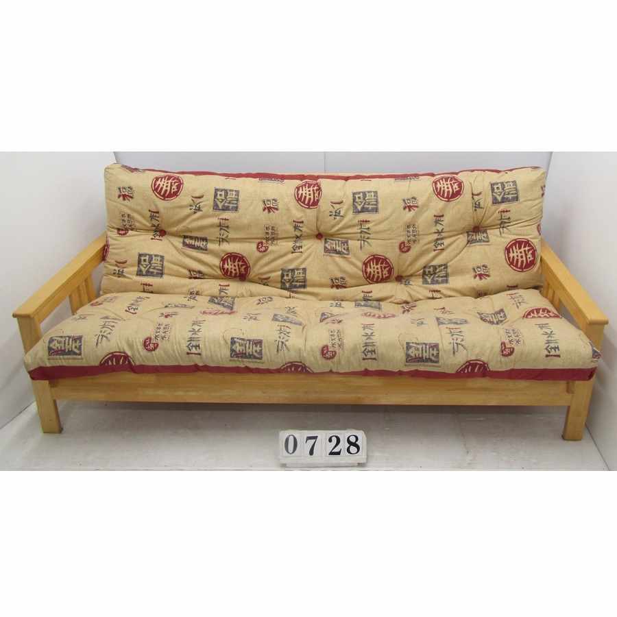Wooden frame sofabed.