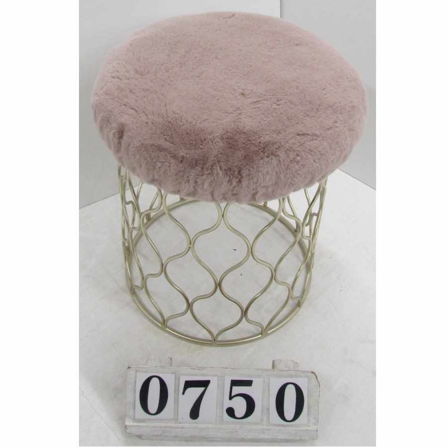 A0750  Nice stool with furry seat cover.