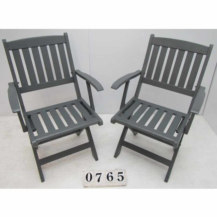 A0765  Pair of hand painted garden chairs.