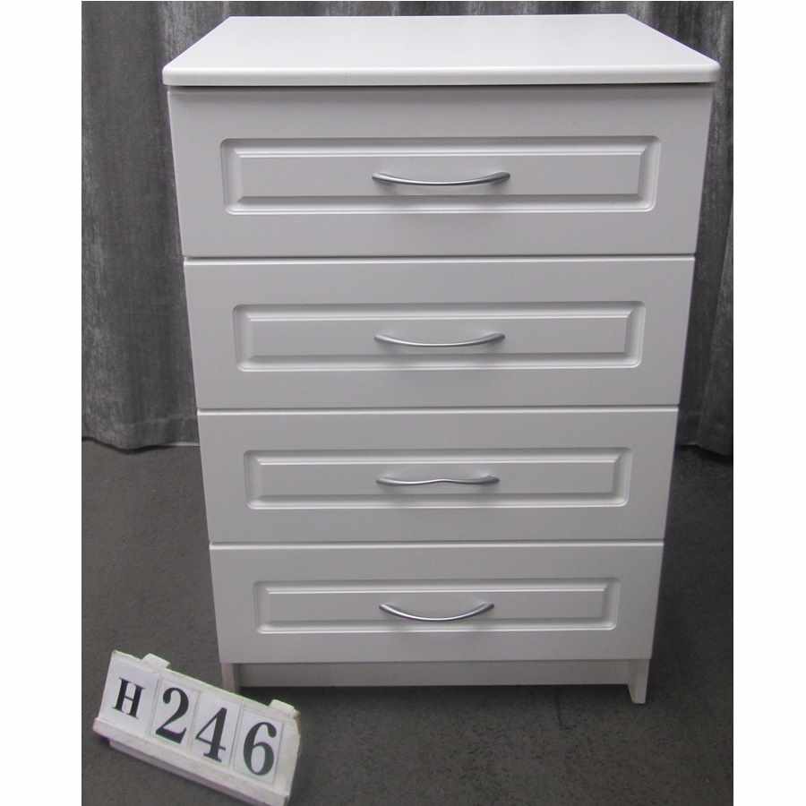 White chest of drawers.