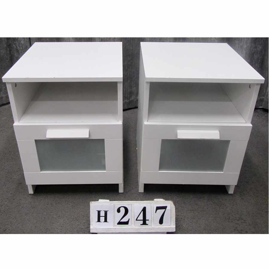 AH247  Pair of white bedside lockers.