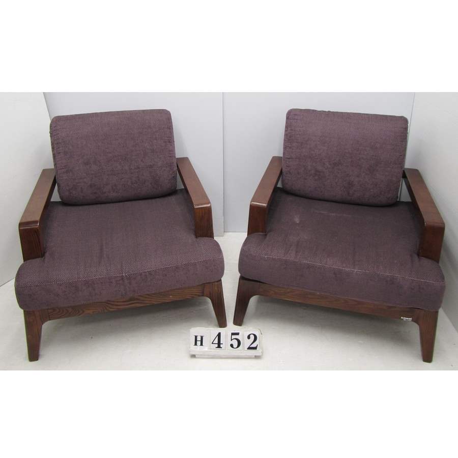 AH452  Pair of lounge armchairs.