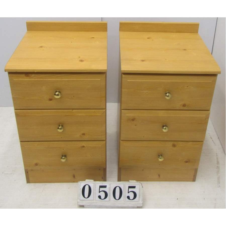 A0505  Pair of bedside lockers.