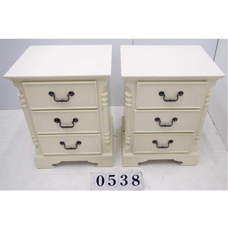 A0538  Pair of French style bedside lockers.