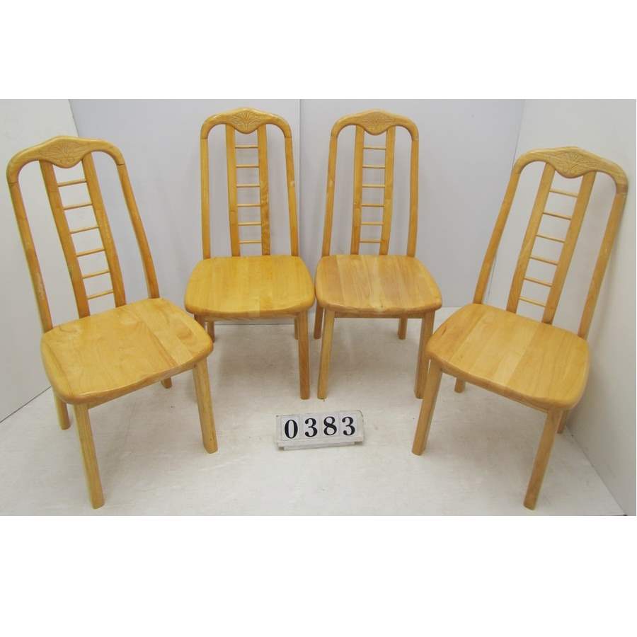 A0383  Set of four wooden chairs.