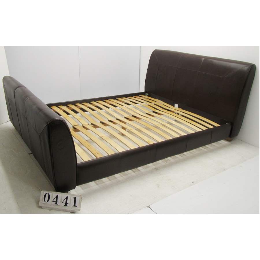 Beautiful kingsize brown leather bed frame.