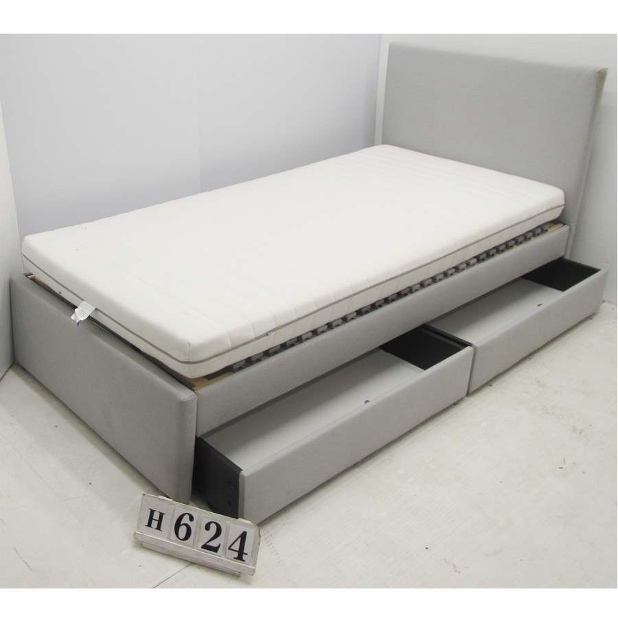 Single 3ft bed with drawers and mattresses.