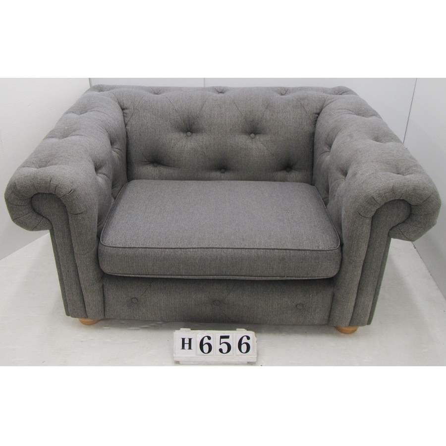 Grey loveseat.