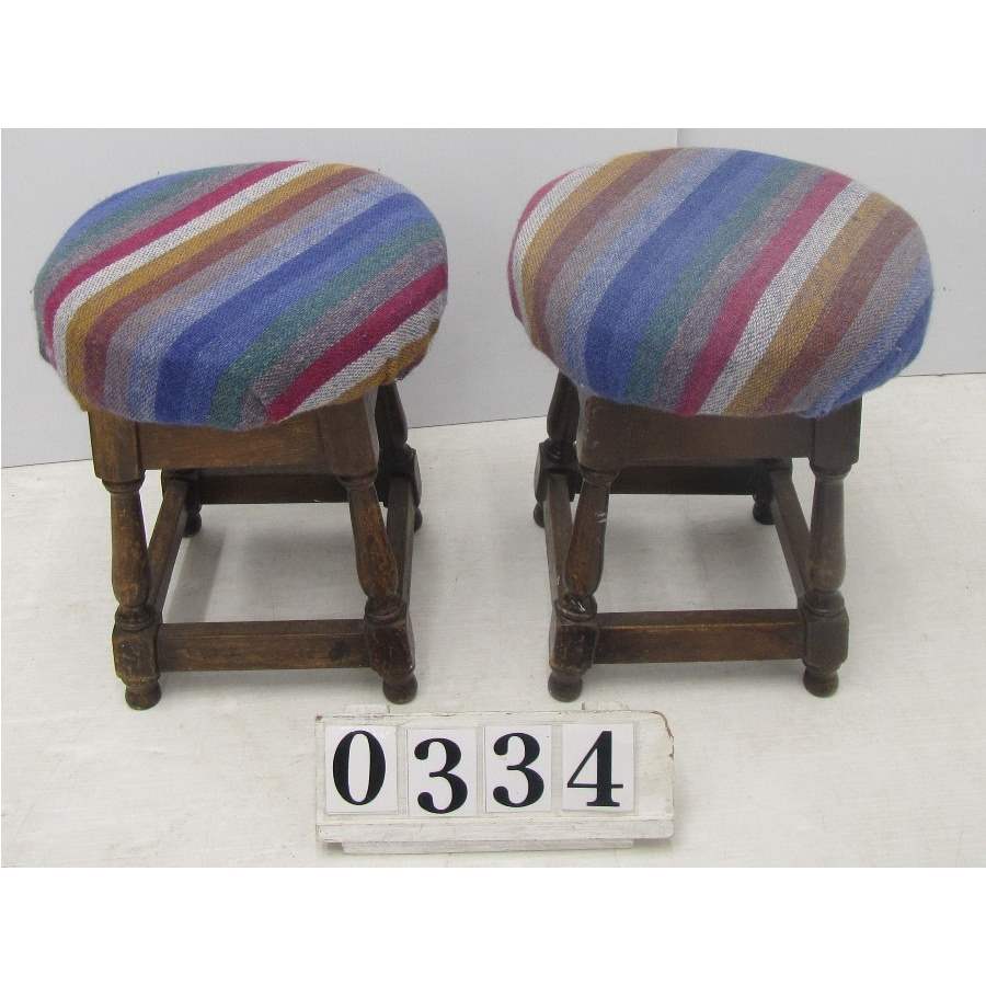 A0334  Pair of rustic style stools.