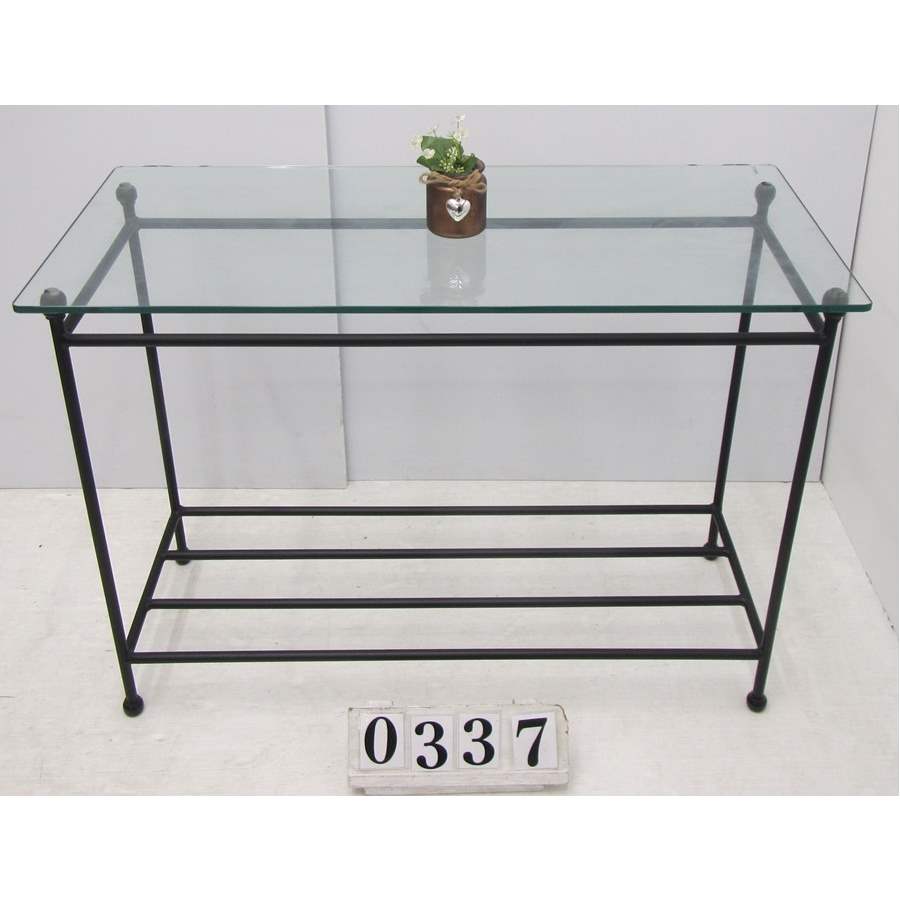 A0337  Nice glass top hall table.