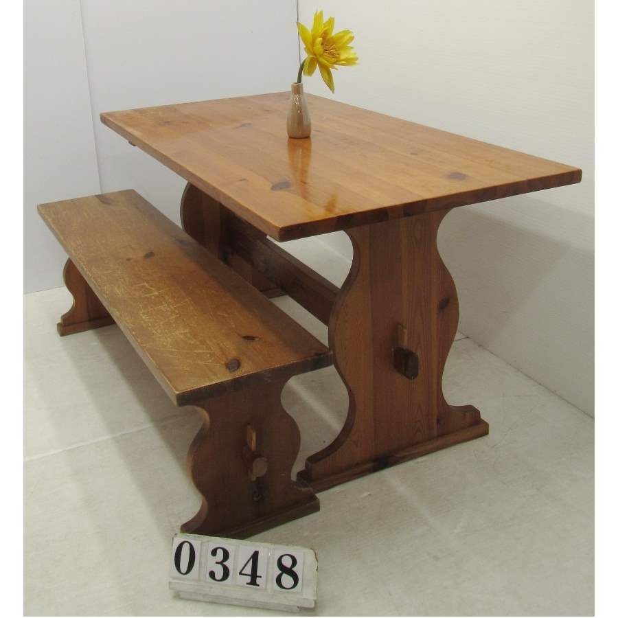 A0348  Rustic table and bench to restore.