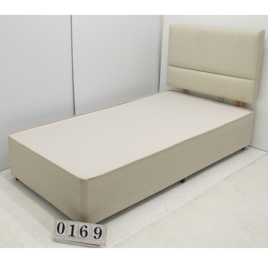 Au0169  Single bed base with headboard.